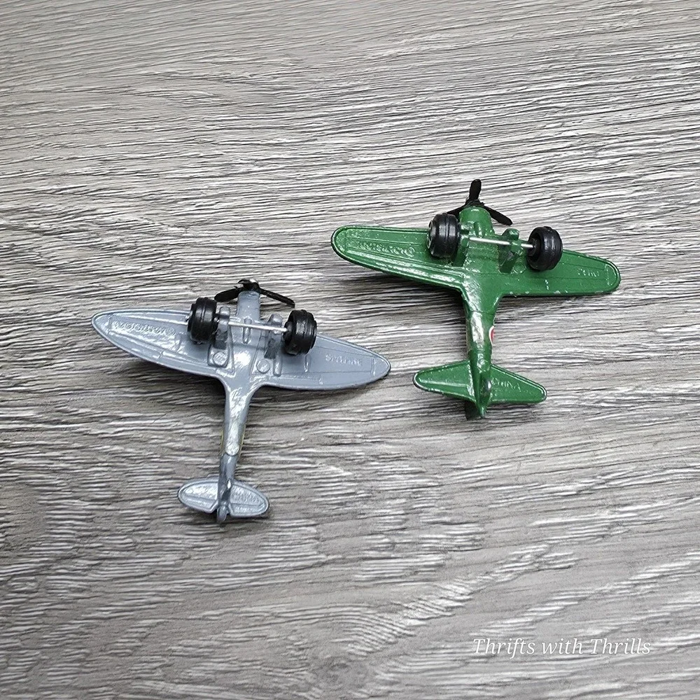 Vintage‎ Mini Diecast Planes By Tooties Toy - SPITFIRE & ZERO War Planes